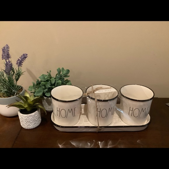 Rae Dunn HOME Planter Trio & Tray 🌱 - Picture 3 of 7